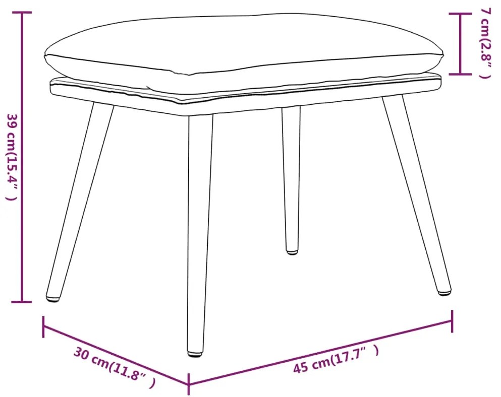 vidaXL Υποπόδιο Taupe 45 x 30 x 39 εκ. από Ύφασμα Μικροϊνών