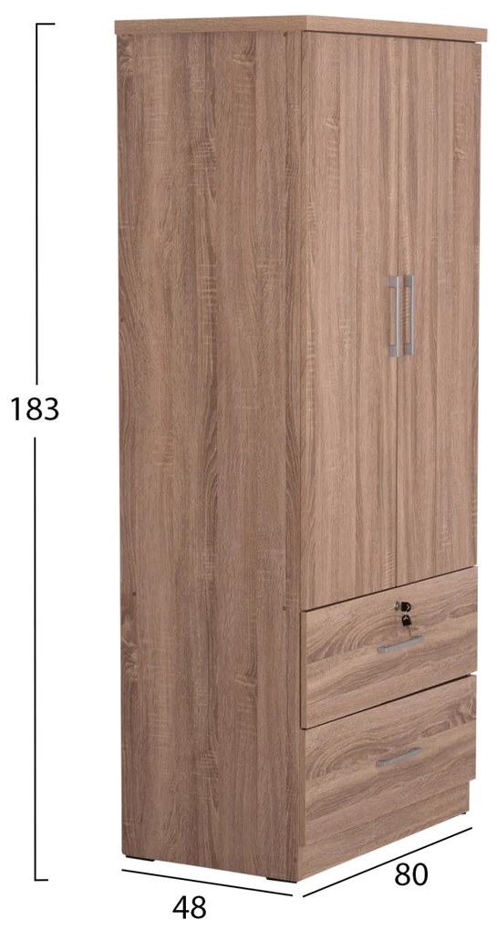 ΝΤΟΥΛΑΠΑ ΜΕ ΣΥΡΤΑΡΙΑ REINA HM2484.11 SONAMA OAK ΜΕΛΑΜΙΝΗ 80x48x183Υεκ. (1 Τεμμάχια)