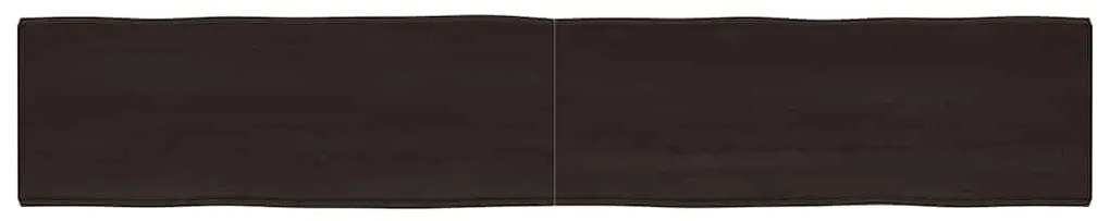 vidaXL Επιφ Τραπεζιού Αν Καφέ 220x40x(2-6)εκ.Ακατέργ. Μασίφ Ξύλο Δρυός