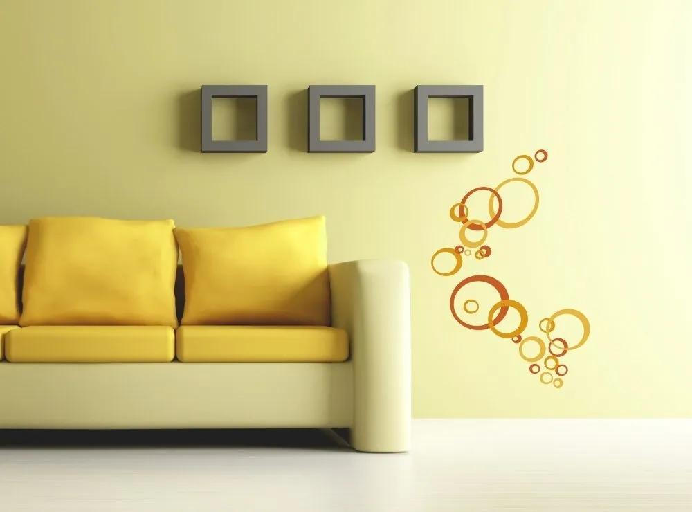 Διακοσμητικά αυτοκόλλητα τοίχου πορτοκαλί κύκλοι