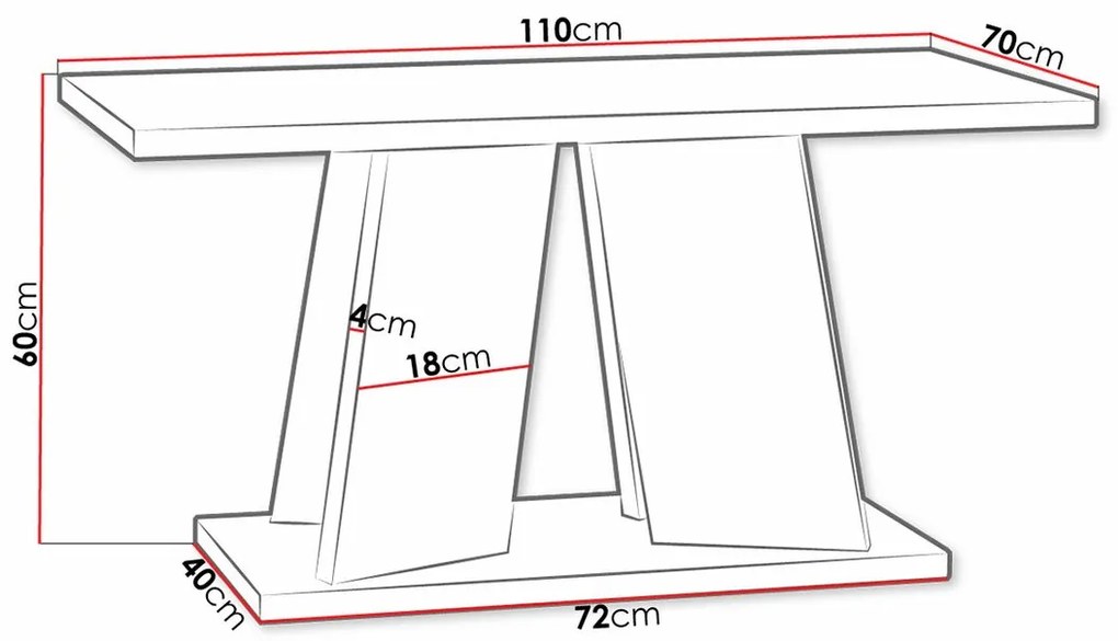 Τραπεζάκι σαλονιού Goodyear 108, Γκρι, Μαύρο, 60x70x110cm, 30 kg, Πλαστικοποιημένη μοριοσανίδα, Γωνιακό | Epipla1.gr