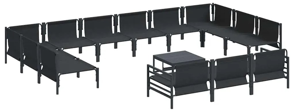 vidaXL Σετ Καναπέ Κήπου 14 pcs Ανθρακί Ατσάλι