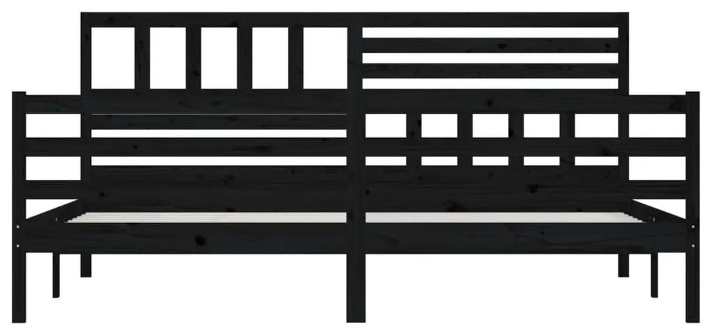 Πλαίσιο Κρεβατιού Μαύρο 200 x 200 εκ. από Μασίφ Ξύλο - Μαύρο