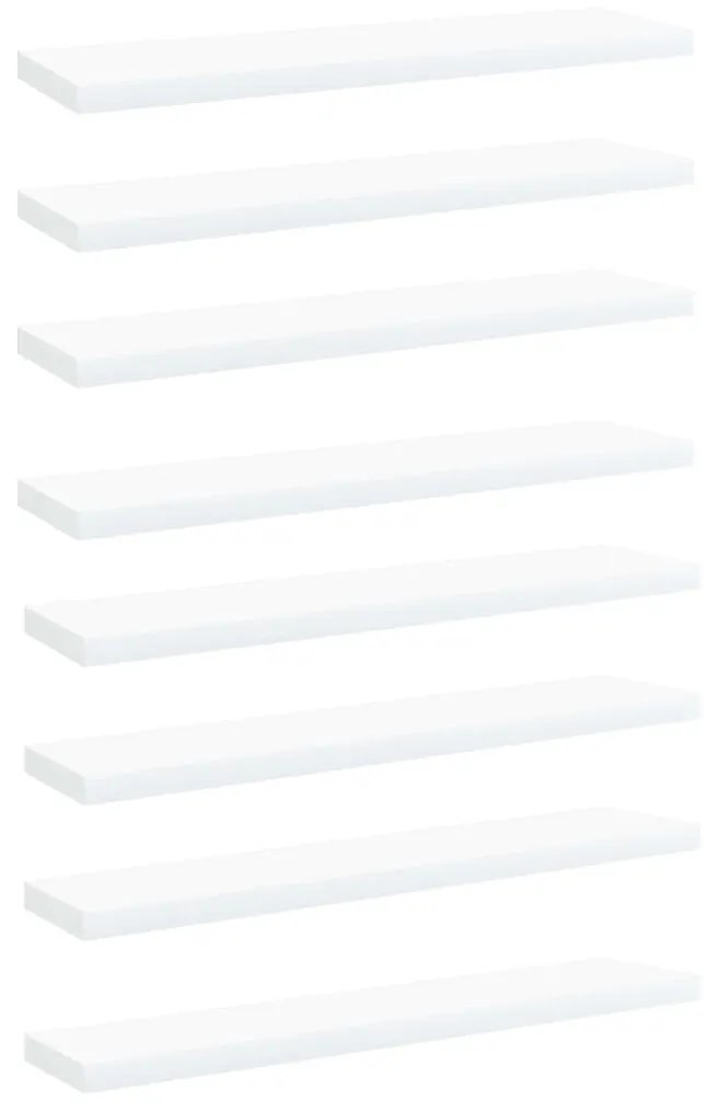 Ράφια Βιβλιοθήκης 8 τεμ. Λευκά 40x10x1,5 εκ. από Μοριοσανίδα - Λευκό