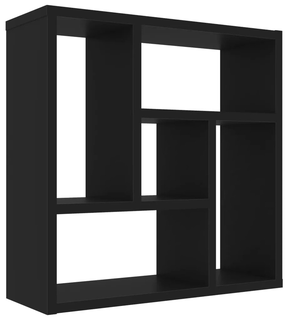 vidaXL Ραφιέρα Τοίχου Μαύρη 45,1 x 16 x 45,1 εκ. από Επεξ. Ξύλο