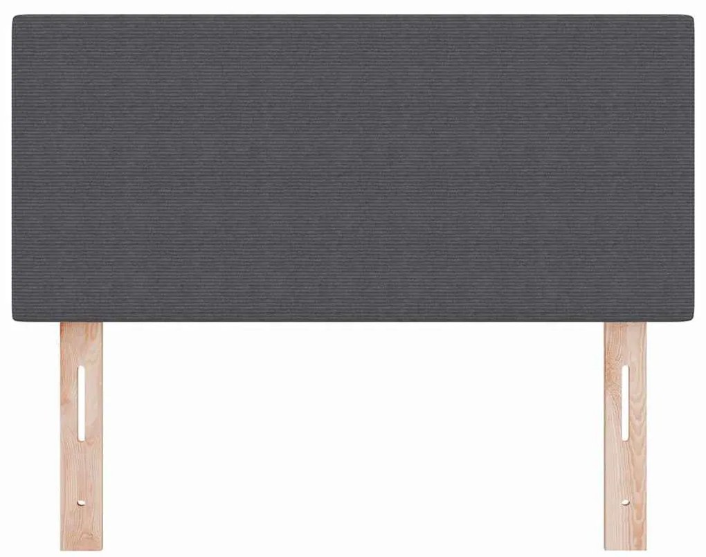 vidaXL LED κεφαλάρι με φώτα λωρίδας LED Σκούρο γκρι 90 cm ύφασμα