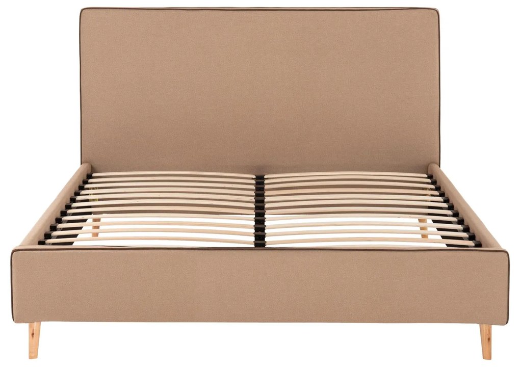 Επενδυμένο Κρεβάτι με Στρώμα INDRA Διπλό με Ύφασμα Μπέζ 160x200εκ 172x214x112 εκ.