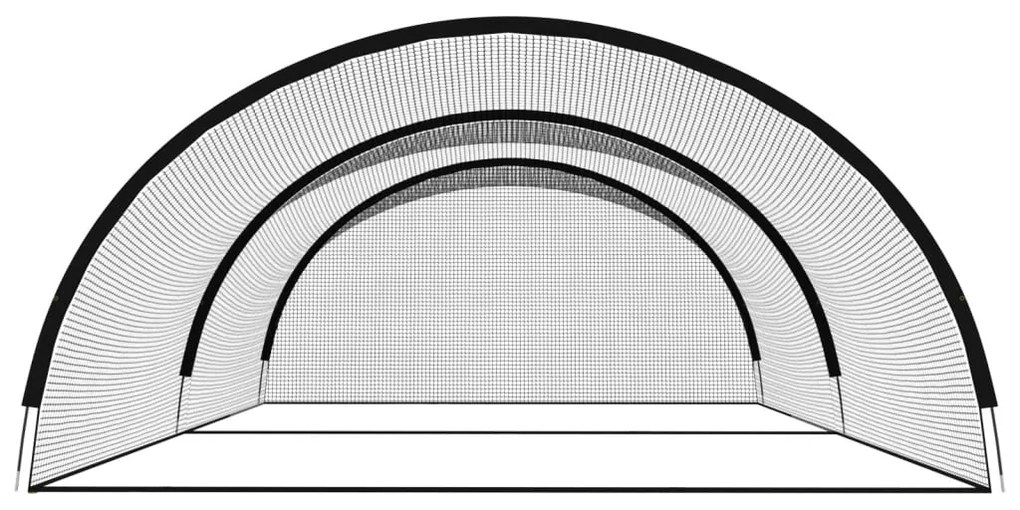 vidaXL Δίχτυ Κλουβί Μπέιζμπολ Μαύρο 500 x 400 x 250 εκ. από Πολυεστέρα