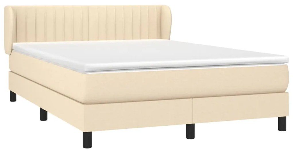 ΚΡΕΒΑΤΙ BOXSPRING ΜΕ ΣΤΡΩΜΑ ΚΡΕΜ 140X200 ΕΚ. ΥΦΑΣΜΑΤΙΝΟ 3126410