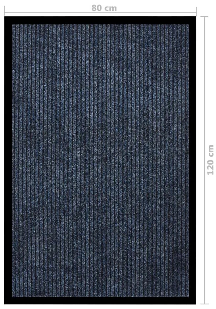 vidaXL Πατάκι Εισόδου Ριγέ Μπλε 80 x 120 εκ.