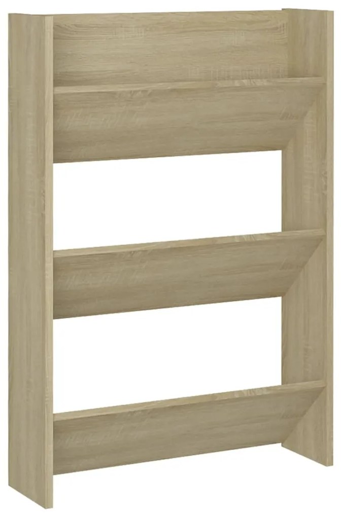 vidaXL Παπουτσοθήκες Τοίχου 2 τεμ. Sonoma Δρυς 60x18x90εκ. Μοριοσανίδα