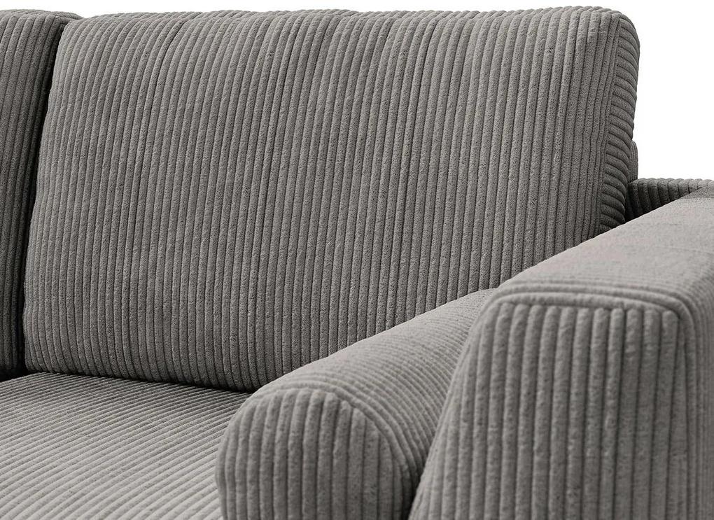 Γωνιακός Καναπές Seattle 178, Μαύρο, Γκρι, 325x213x88cm, Πόδια: Μέταλλο | Epipla1.gr