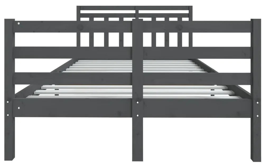 vidaXL Πλαίσιο Κρεβατιού Γκρι 120x190 εκ. Μασίφ Ξύλο Small Double