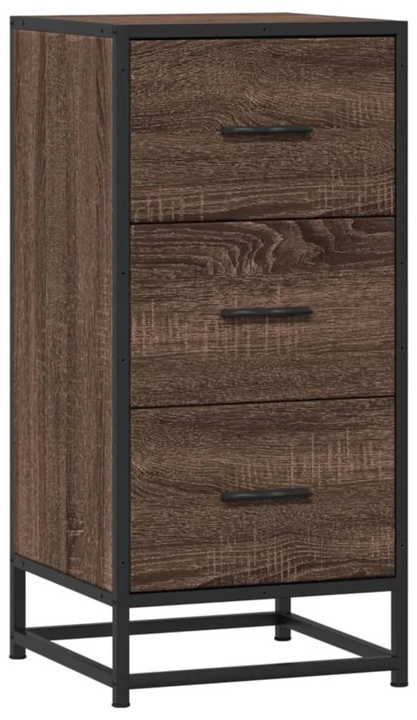 vidaXL Ραφιέρα Καφέ Δρυς 35,5x35x76 εκ. Επεξ. Ξύλο + Μέταλλο