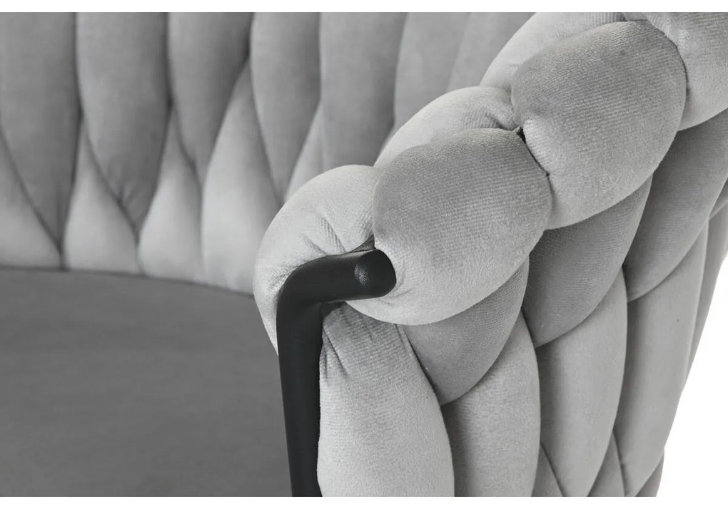 Καρέκλα Τραπεζαρίας Home ESPRIT Μαύρο Γκρι πολυεστέρας Μέταλλο 60 x 66 x 84 cm 66 x 60 x 84 cm