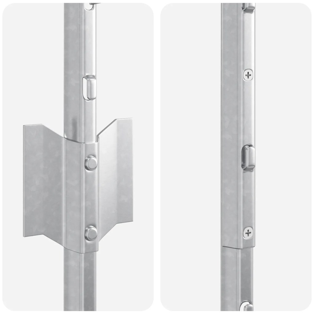 vidaXL Πό posts φράχτη 44 pcs Ασημί 50 x 1.4 μ Γαλβανισμένος χάλυβας
