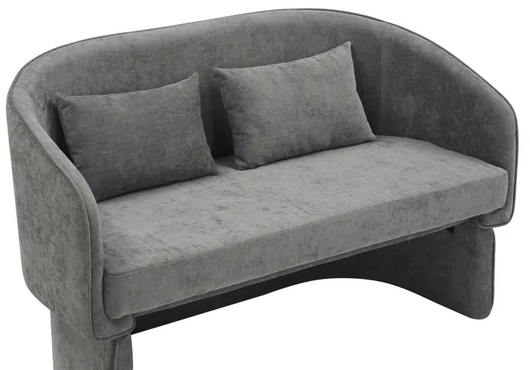 Καναπές διθέσιος Playmob pakoworld ύφασμα σε γκρι απόχρωση 128x65x79εκ