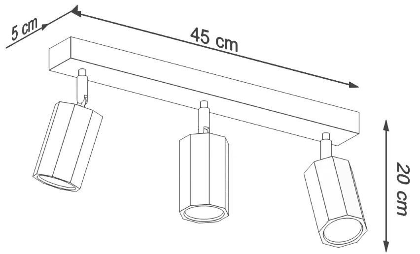 Sollux Φωτιστικό οροφής Zake 3,ξύλο,3xGU10/40w