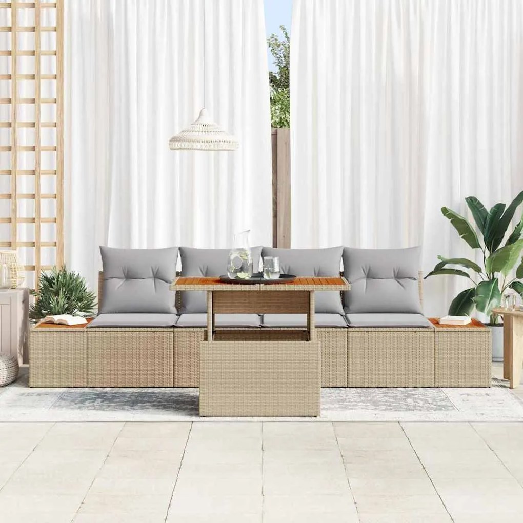 vidaXL Σέτ φαγητού για κήπο 5 pcs Μπεζ, Γκρι 100 x 55 x 73 εκ