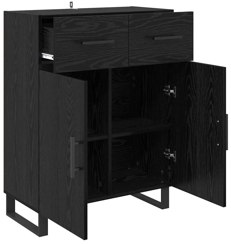 vidaXL Πλαϊνό γραφείο Μαύρη Οξυά 69,5 x 34 x 90 εκ. Επεξεργασμένο ξύλο