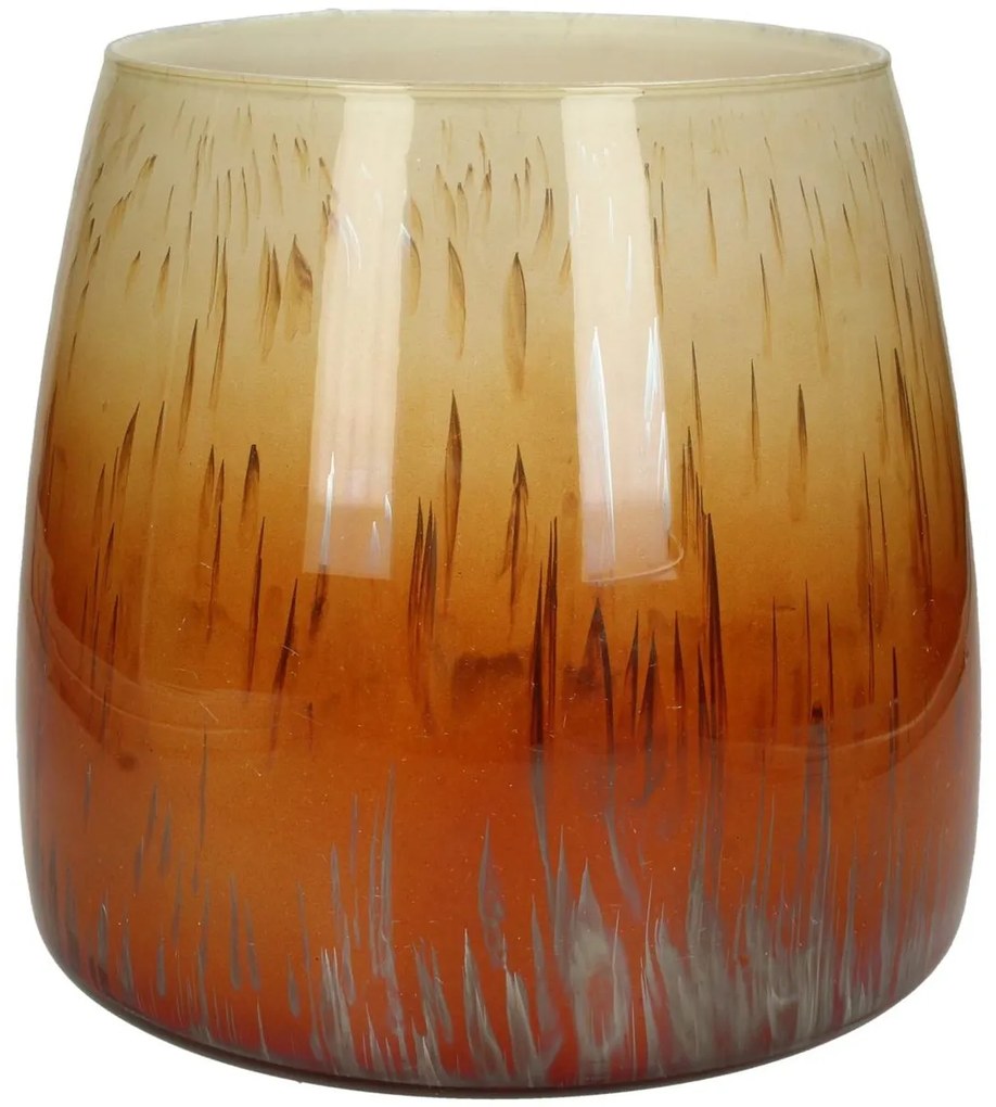 Κηροπήγιο ArteLibre Πορτοκαλί Γυαλί 23x23x23cm