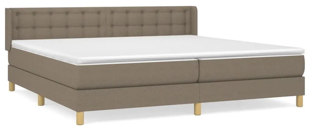 Κρεβάτι Boxspring με Στρώμα Taupe 160x200 εκ. Υφασμάτινο - Μπεζ-Γκρι