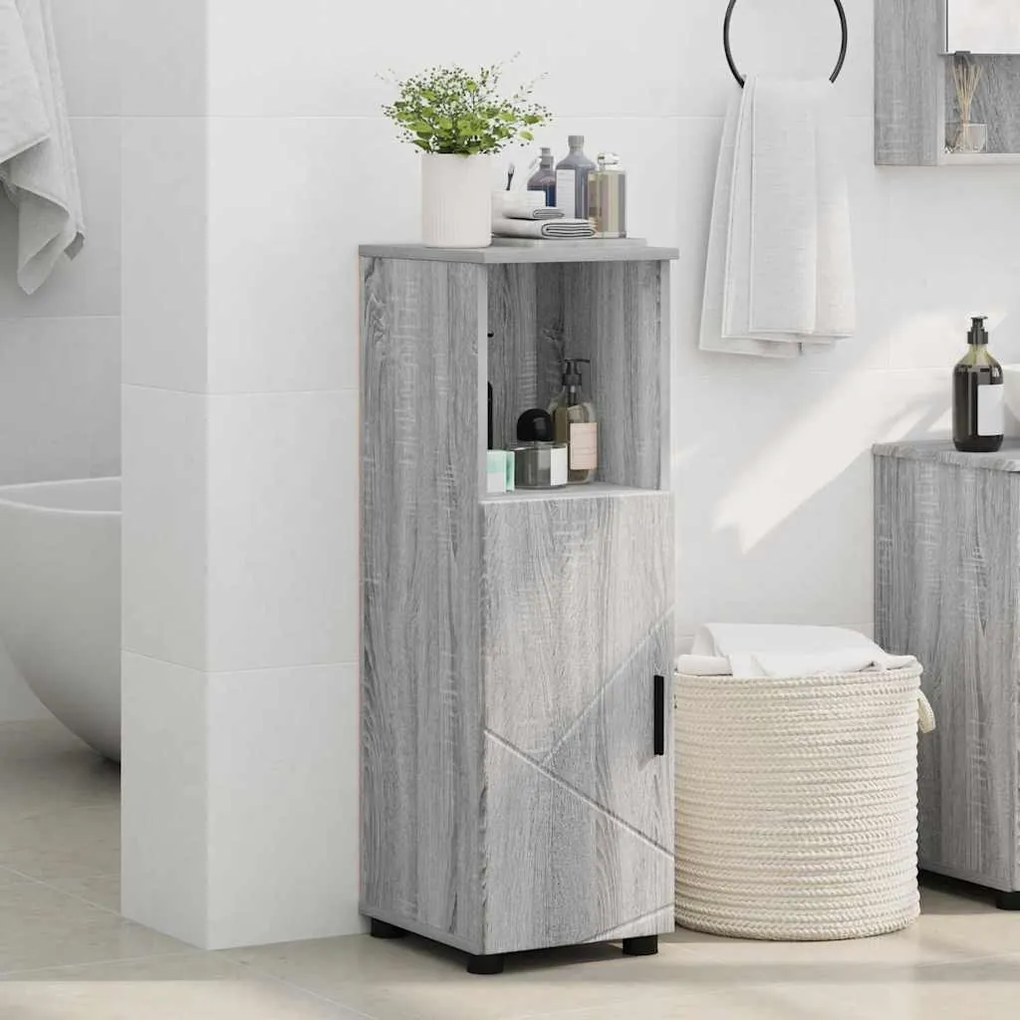 vidaXL Ντουλάπι Μπάνιου Γκρι sonoma 30 x 35 x 95 εκ Επεξεργασμένο ξύλο