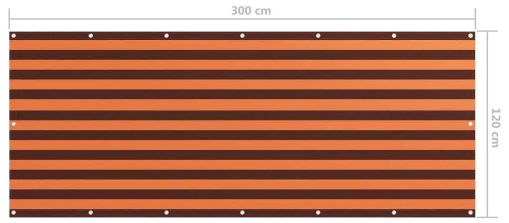 Διαχωριστικό Βεράντας Πορτοκαλί/Καφέ 120x300 εκ. Ύφασμα Oxford - Πολύχρωμο