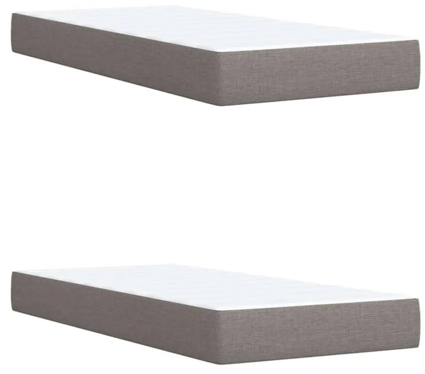 Κρεβάτι Boxspring με Στρώμα Taupe 200x200 εκ. Υφασμάτινο - Μπεζ-Γκρι