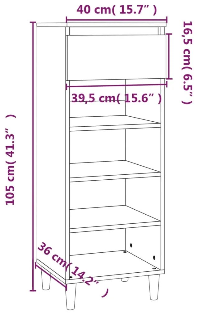 ΠΑΠΟΥΤΣΟΘΗΚΗ ΓΚΡΙ SONOMA 40X36X105 ΕΚ. ΑΠΟ ΕΠΕΞΕΡΓΑΣΜΕΝΟ ΞΥΛΟ 819778