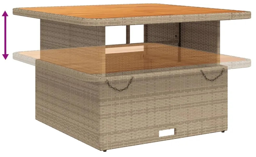 Σετ Τραπεζαρίας Κήπου 4 τεμ. Μπεζ Συνθετικό Ρατάν με Μαξιλάρια 3277489