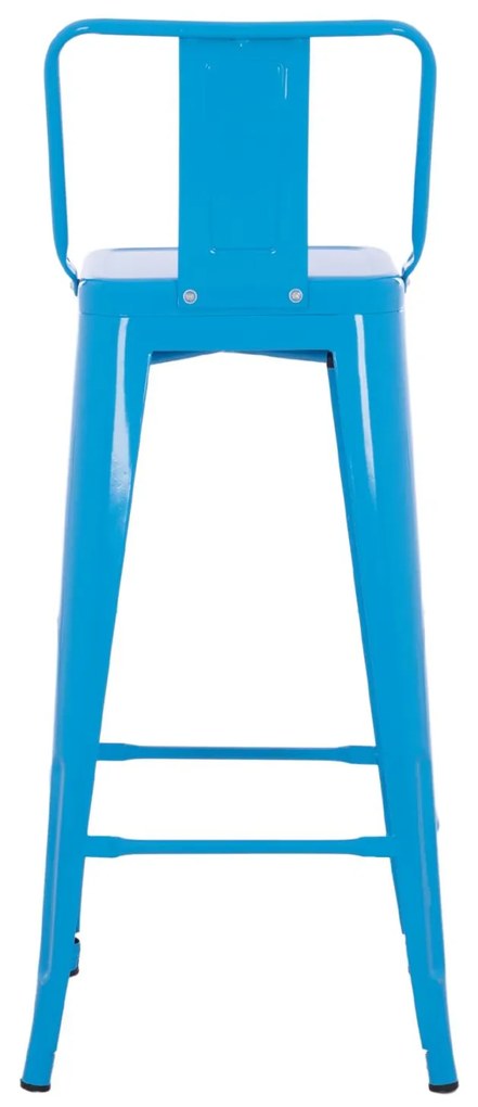 Σκαμπό μπάρ με πλάτη Melita-Pro Μεταλλικό Μπλέ 42x42x100Υεκ. 42x42x100 εκ.