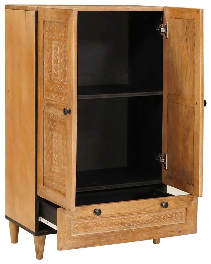 vidaXL Highboard Ανοιχτό καφέ 60 x 33 x 100 εκ. Μασίφ ξύλο μάνγκο