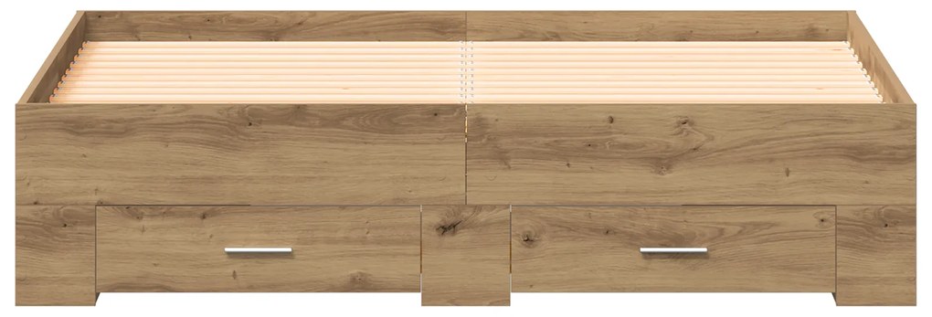 vidaXL Κρεβάτι με Συρτάρια Artisan Oak 135x190 cm Κατασκευασμένη Ξυλεία