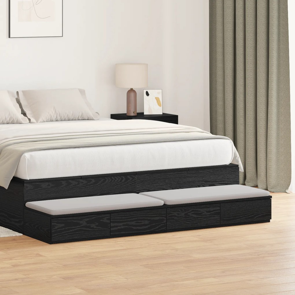 vidaXL Συστήματα Συρταριών Μαύρο Δρυς 160x36,5x16,5 εκ Επεξεργασμένο Ξύλο
