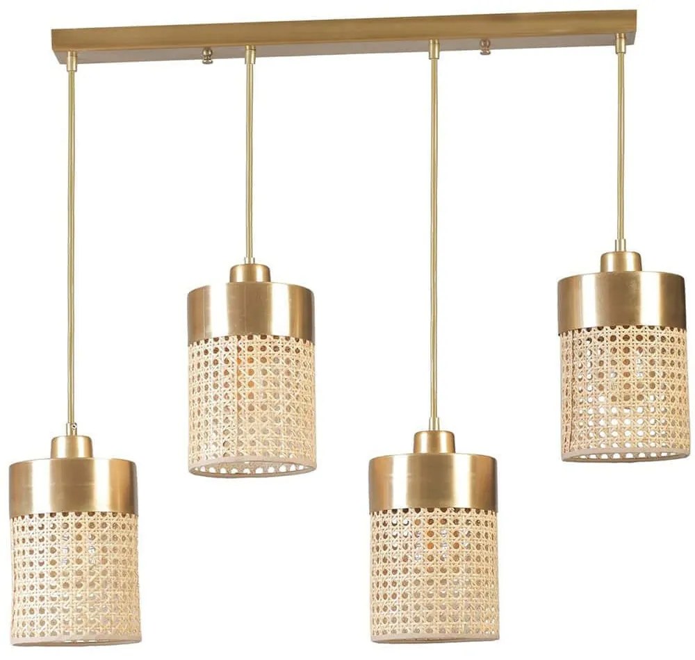 Φωτιστικό Οροφής - Ράγα Zeus 941RTN1190 65x14x70cm 4xE27 40W Gold Opviq