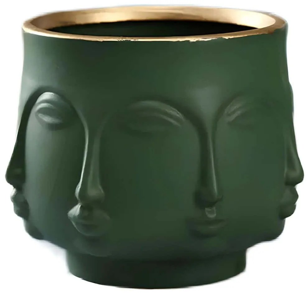 Κασπώ 325CRN1402 20x12x20cm Green-Gold Aberto Design Πολυέστερ