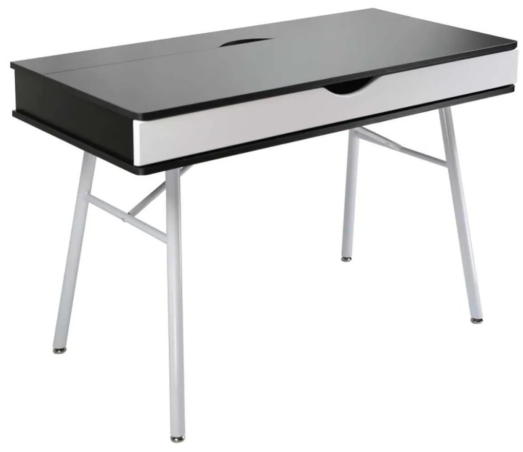 Γραφείο 115x55cm Μεταλλικό Λευκό/Melamine Wenge