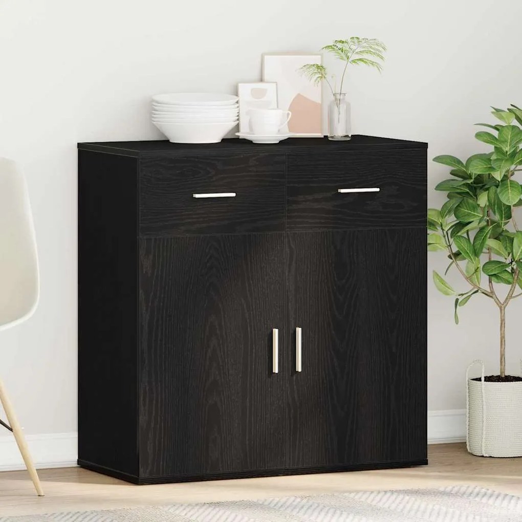 vidaXL Πλαϊνό γραφείο Μαύρη δρυς 79 x 38 x 80 εκ. Επεξεργασμένο ξύλο