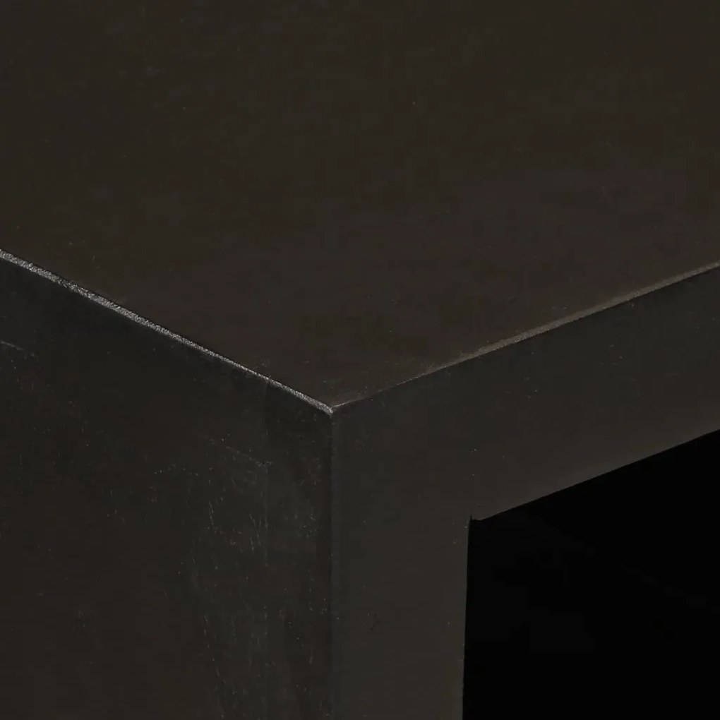 vidaXL Ντουλάπι Μαύρο 55x30x76 εκ. από Μασίφ Ξύλο Μάνγκο και Σίδηρο