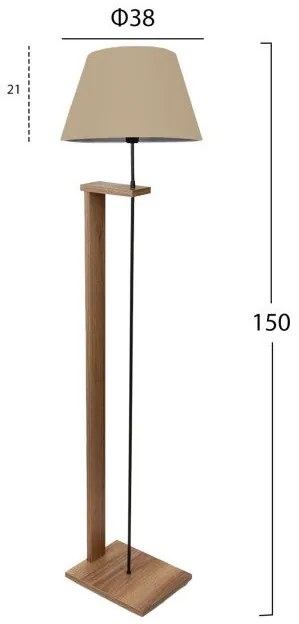 ΦΩΤΙΣΤΙΚΟ ΔΑΠΕΔΟΥ MDF ΚΑΡΥΔΙ ΜΕ ΜΠΕΖ HM7609.03 Φ38x150 εκ.