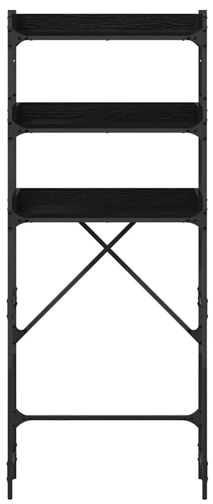 vidaXL Ράφια πλυντηρίου ρούχων με ράφι Μαύρο 0ak 67 x 25 x 163 εκ.