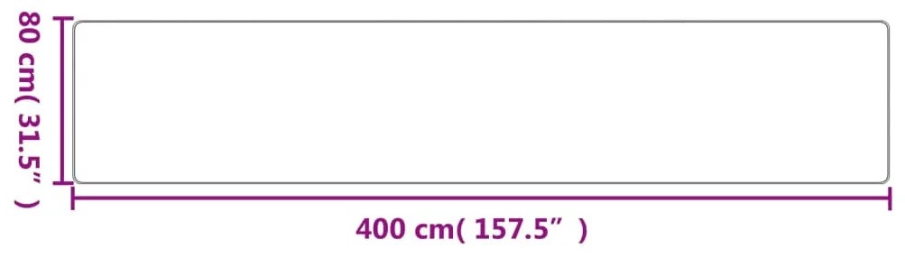 vidaXL Χαλί Διάδρομος Εμφάνιση Σιζάλ Ασημί 80 x 400 εκ.