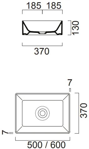 Νιπτήρας Kube-x GSI white-Μήκος 50 εκ.