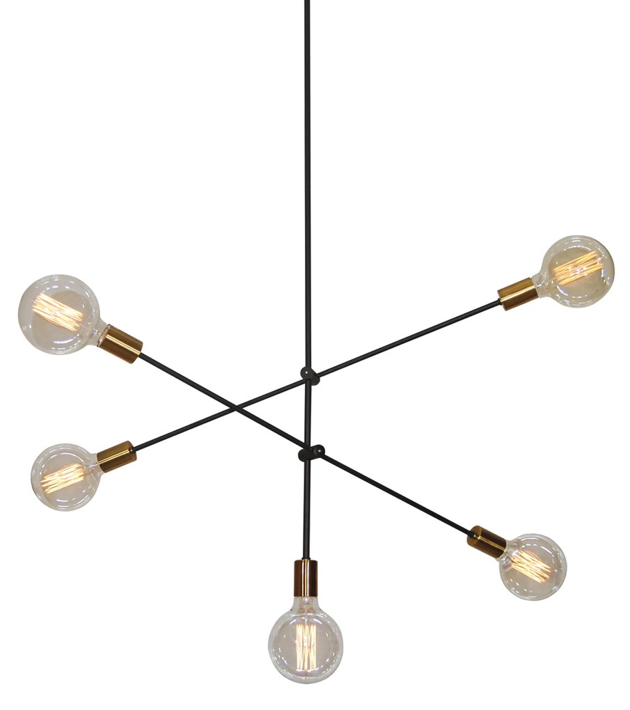 SE 136-5 CODY PENDANT BLACK &amp; BRUSHED BRASS Δ4 HOMELIGHTING 77-3535