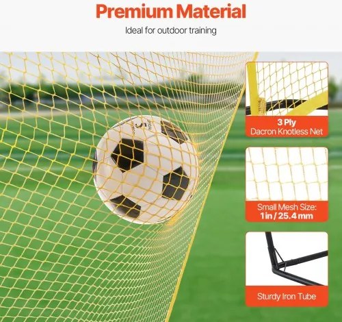 VEVOR 7x7FT Soccer Rebounder Portable Soccer Trainer Net with Portable Bag