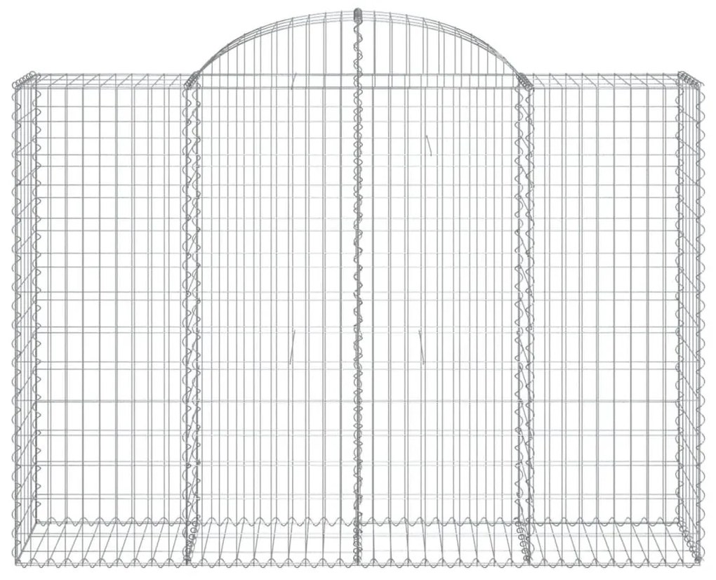 Συρματοκιβώτια Τοξωτά 11 τεμ. 200x50x140/160 εκ. Γαλβαν. Ατσάλι - Ασήμι