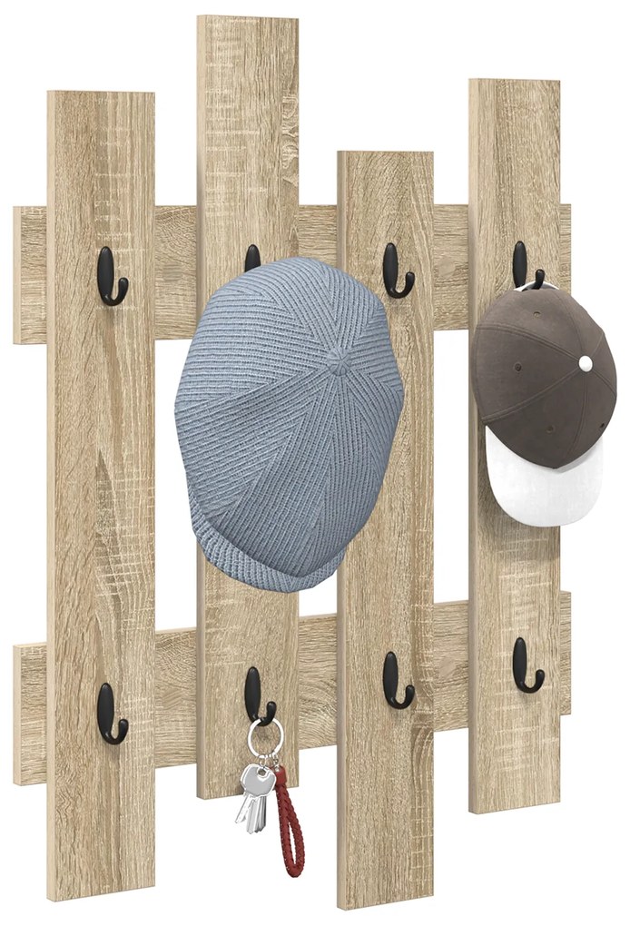 vidaXL Τοίχου Κρεμάστρα Sonoma Oak 60 x 3 x 82 εκ Επεξεργασμένο ξύλο