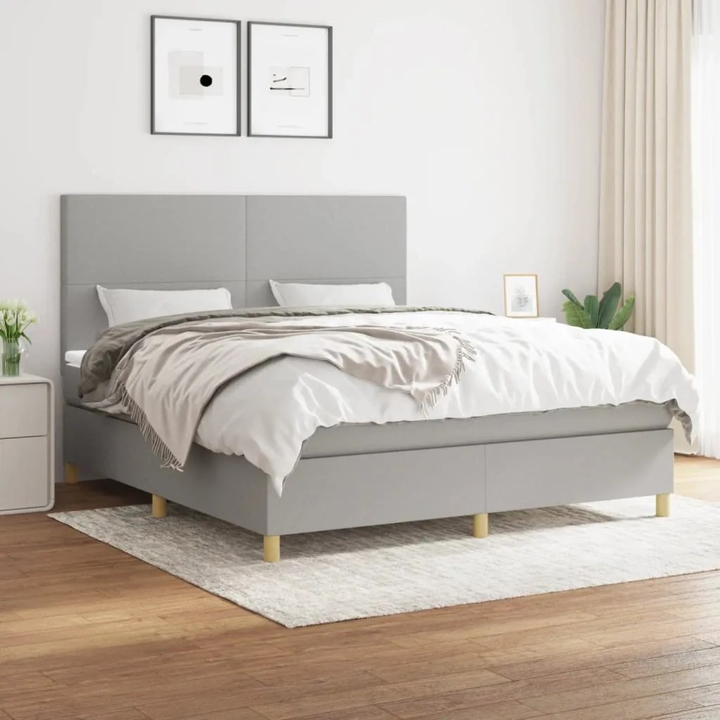 ΚΡΕΒΑΤΙ BOXSPRING ΜΕ ΣΤΡΩΜΑ ΑΝΟΙΧΤΟ ΓΚΡΙ 180X200 ΕΚ. ΥΦΑΣΜΑΤΙΝΟ 3142193