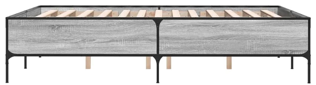 vidaXL Πλαίσιο Κρεβατιού Γκρι Sonoma 160x200 εκ. Επεξ. Ξύλο &amp; Μέταλλο